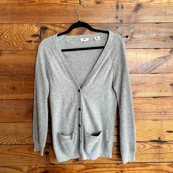 Levi's Gray Button Up Cotton/ Wool Cardigan size Small - Picture 1 of 5